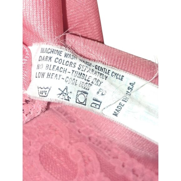 VTG Body Lites JCPenney Pink Lace Trim Full Slip Dress Womens USA Size 34 - Picture 3 of 8